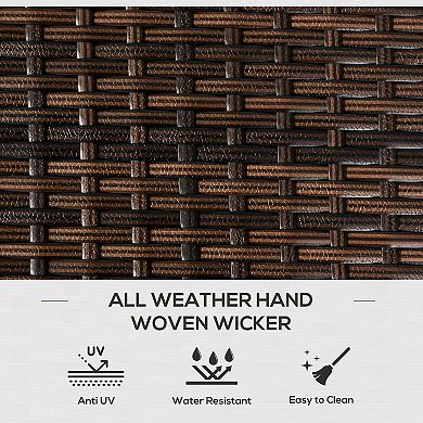 Outsunny Outdoor Towel Rack for Pool, w/ Shoe Layer & Inner Liner, Brown