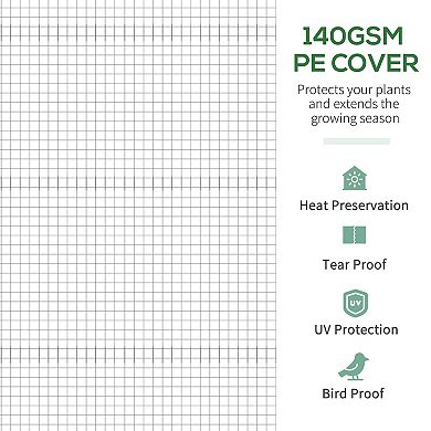 Outsunny Tunnel Greenhouse w/ Mesh Door & Roll-up Sidewalls Hot House