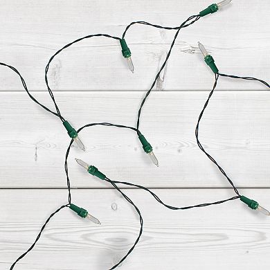 50-Count Warm White LED Mini Christmas Lights  32ft Green Wire