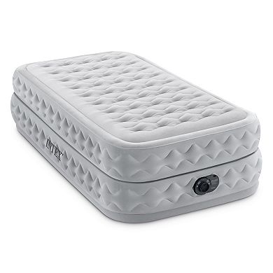 Intex 64487ED Supreme Air Flow Fiber Tech Air Mattress with Built in Pump, Twin