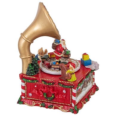 7" Santa Claus on Phonograph Musical Christmas Decoration