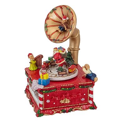 7" Santa Claus on Phonograph Musical Christmas Decoration