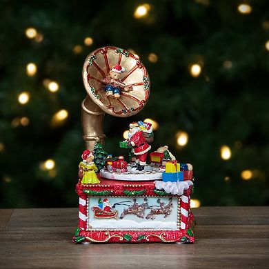 7" Santa Claus on Phonograph Musical Christmas Decoration