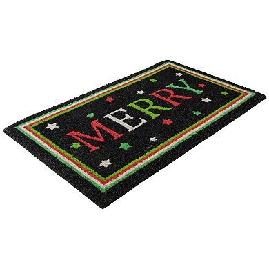 Black Coir "Merry" Christmas Doormat 18" X 30"