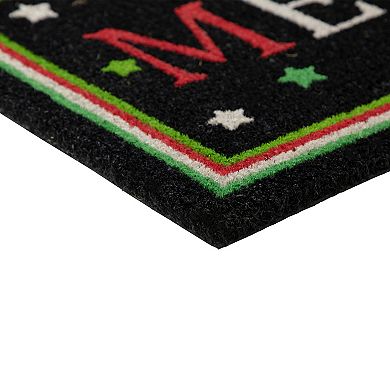 Black Coir "Merry" Christmas Doormat 18" X 30"