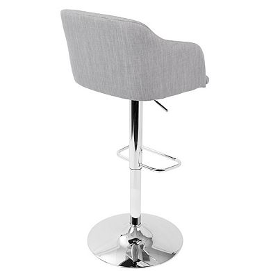 42" Light Gray Fabric Adjustable Swivel indoor Bar Stool