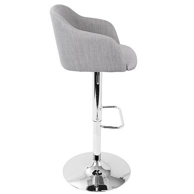 42" Light Gray Fabric Adjustable Swivel indoor Bar Stool
