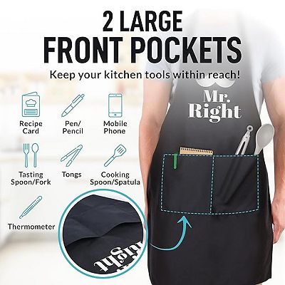 OFloral Women Men Adjustable Apron - Waterproof Kitchen Cooking Baking Apron With Halterneck Design