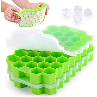 Zulay Kitchen Silicone Ice Cube Tray Set (2 Pack)