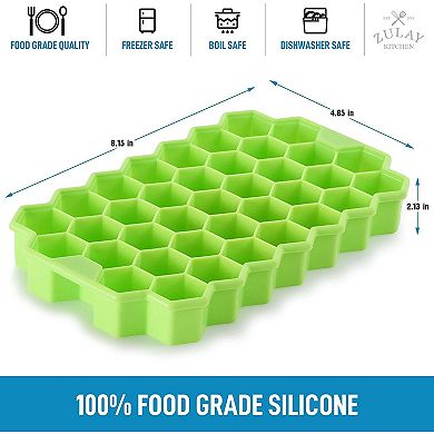 Zulay Kitchen Silicone Ice Cube Tray Set (2 Pack)