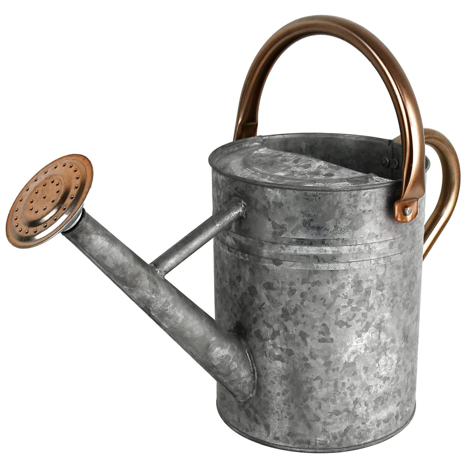 Stonebriar Collection Antique Galvanized Metal Watering Can with Handle