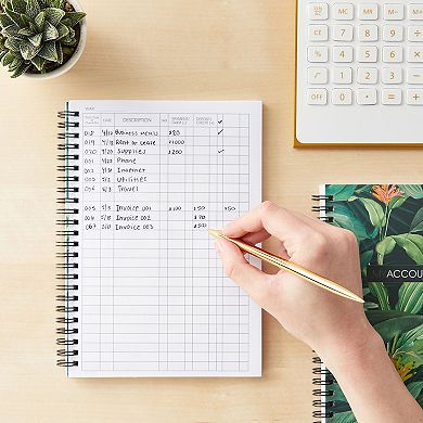2 Pack Accounting Ledger Book for Bookkeeping, Money, Expense Books (100 Pages)