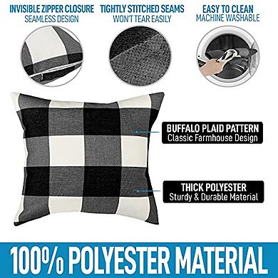 Zulay Kitchen Buffalo Plaid Throw Pillow Covers