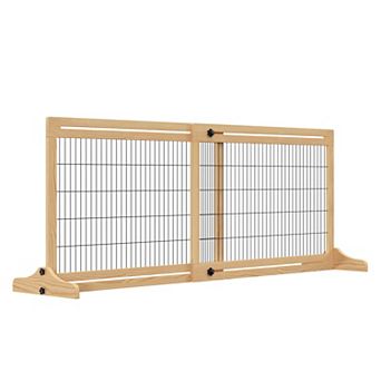 PawHut 71inch Slide-Adjust Freestanding Pet Gate for Small Dogs Indoor