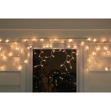 300 Clear Mini Icicle Christmas Lights - 13.5 ft White Wire