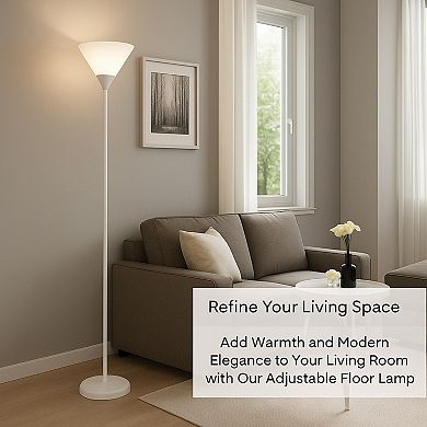 Mary Floor Lamp with White Cone Shade