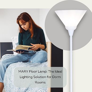 Mary Floor Lamp with White Cone Shade
