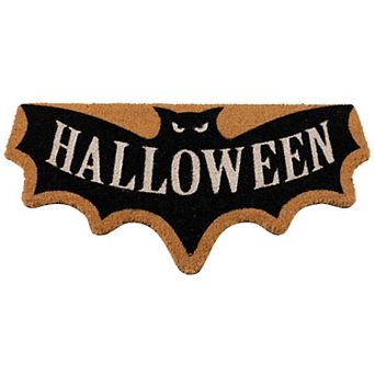 Natural Coir "Halloween" Bat Shaped Doormat 18" x 30"