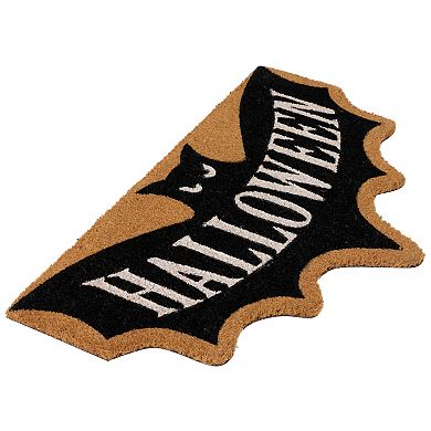 Natural Coir "Halloween" Bat Shaped Doormat 18" x 30"