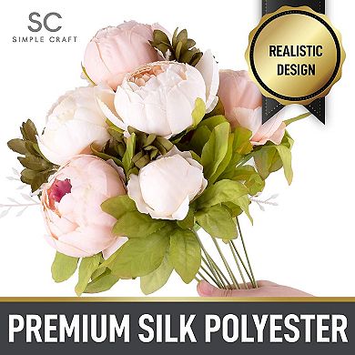 Zulay Kitchen Peony Flowers Artificial for Decoration