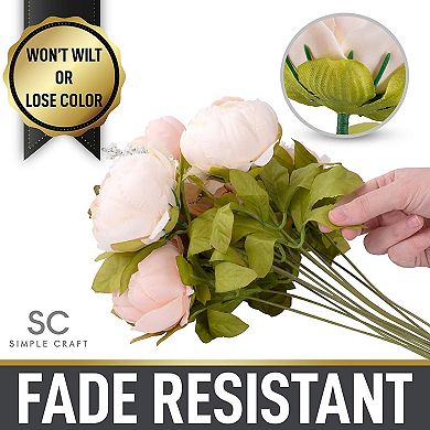 Zulay Kitchen Peony Flowers Artificial for Decoration