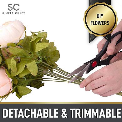 Zulay Kitchen Peony Flowers Artificial for Decoration