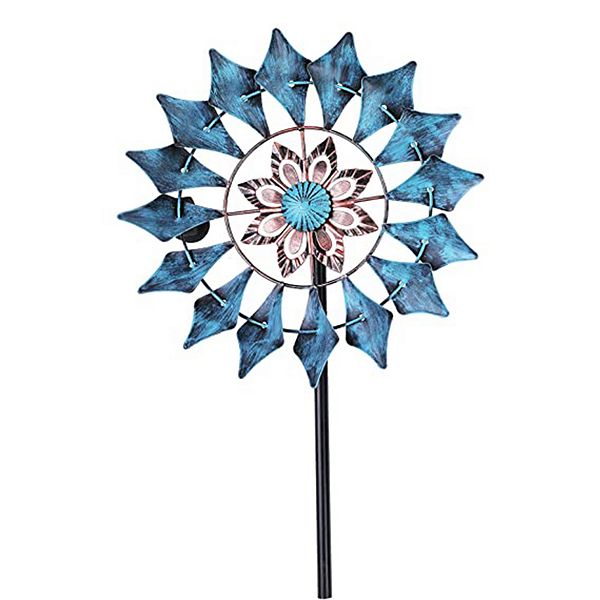 Kinetic Wind Spinner - Vertical Metal Sculpture Stake for Outdoor Yard ...