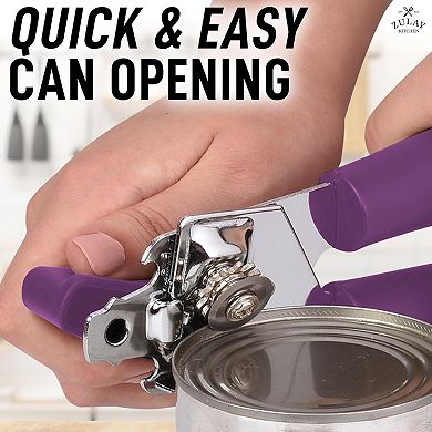 Zulay Kitchen Can Opener Handheld - Durable Manual Can Opener Smooth Edge Cut Stainless Steel Blades