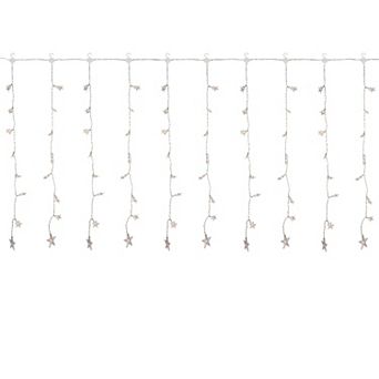 120 LED Warm White Curtain Christmas Lights - 7.5' Clear Wire