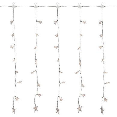 120 LED Warm White Curtain Christmas Lights - 7.5' Clear Wire