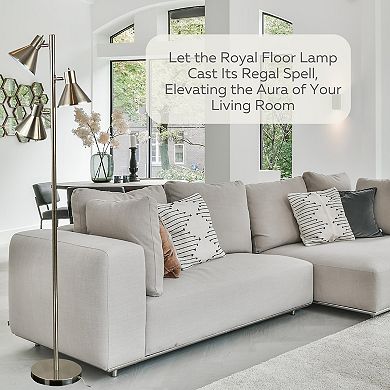 Dorm 3 Light Floor Lamp with 3 Adjustable Reading Room Lights by Lightaccents