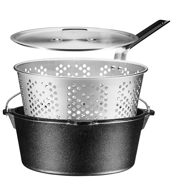 Bruntmor 7 Qt Gray 2-in-1 Dutch Oven, Skillets & Braising Pan, 7