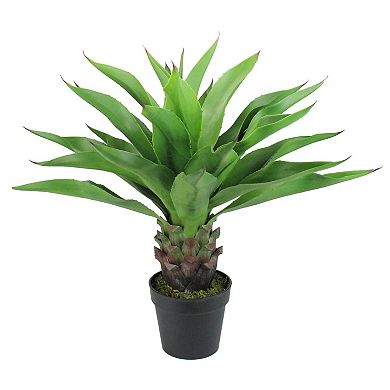 30.5" Brown and Green Artificial Agave Succulent Plant In a Black Pot