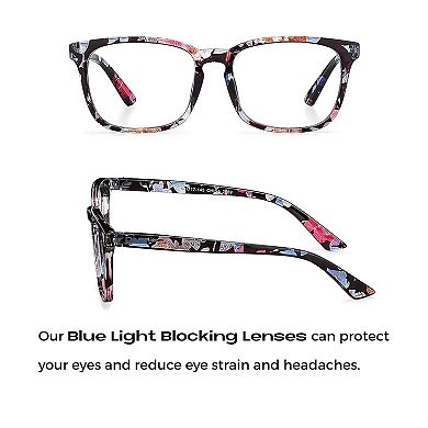 Blue Light Blocking Reading Glasses (Floral, 175 Magnification) - Computer