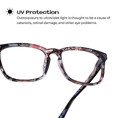 Blue Light Blocking Reading Glasses (Floral, 175 Magnification) - Computer