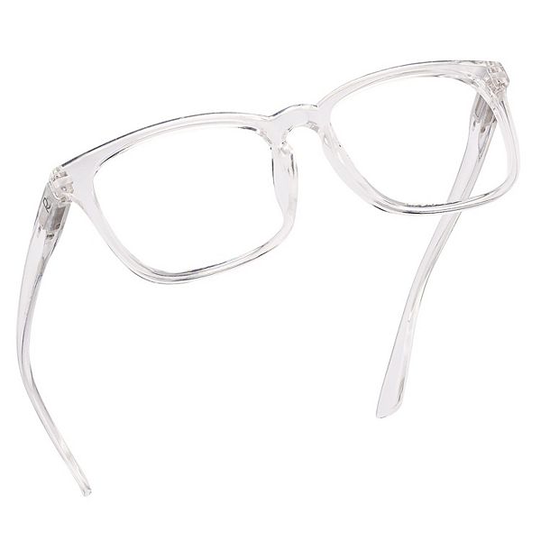 Blue Light Blocking Reading Glasses (Clear, Zero Magnification) Computer