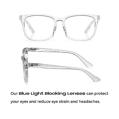 Blue Light Blocking Reading Glasses (Clear, Zero Magnification
