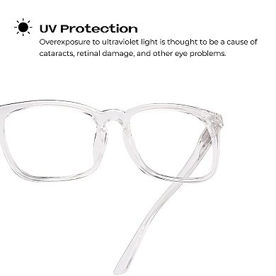Blue Light Blocking Reading Glasses (Clear, Zero Magnification) - Computer