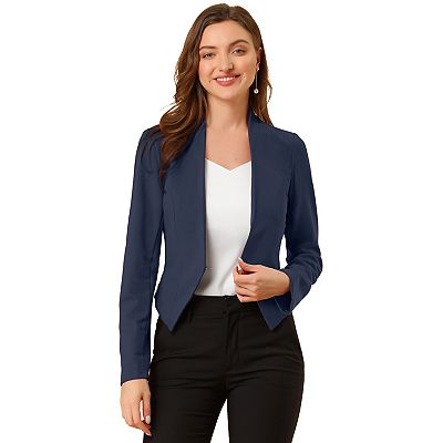 Womens cropped blazer jacket sales