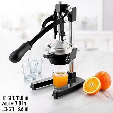Zulay Kitchen Cast-Iron Orange Juice Squeezer - Heavy Duty Professional Citrus Juicer
