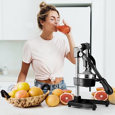 Zulay Kitchen Cast-Iron Orange Juice Squeezer - Heavy Duty Professional Citrus Juicer