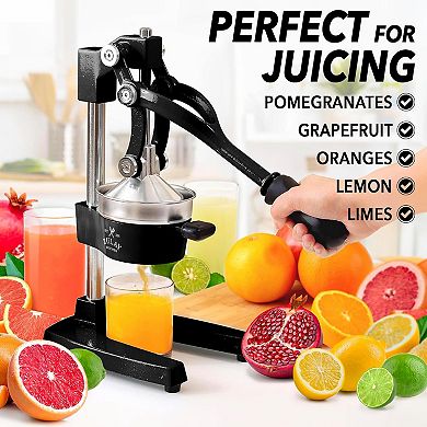 Zulay Kitchen Cast-Iron Orange Juice Squeezer - Heavy Duty Professional Citrus Juicer