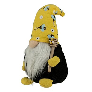 10 in Bumblebee Daisy Springtime Gnome with Honey Dipper