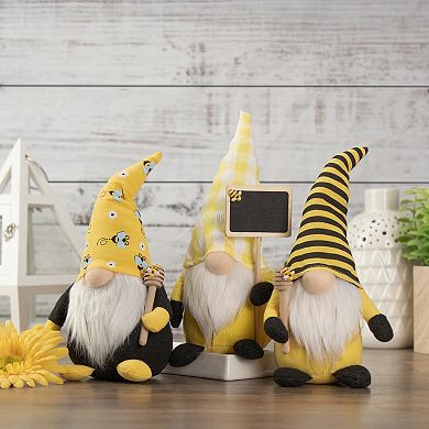 10 in Bumblebee Daisy Springtime Gnome with Honey Dipper