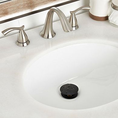Universal Pop Up Bathroom Vessel Sink Drain Stopper With Overflow and Detachable Basket (Matte Black, 2.6 x 8.5 In)