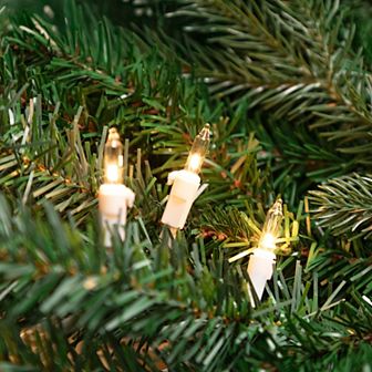 100-Count Clear Mini Christmas Light Set 20.25ft White Wire