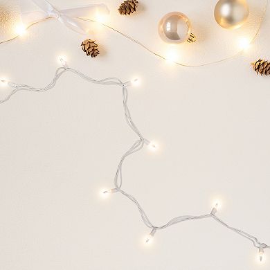 100-Count Clear Mini Christmas Light Set 20.25ft White Wire