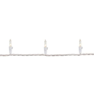 100-Count Clear Mini Christmas Light Set 20.25ft White Wire