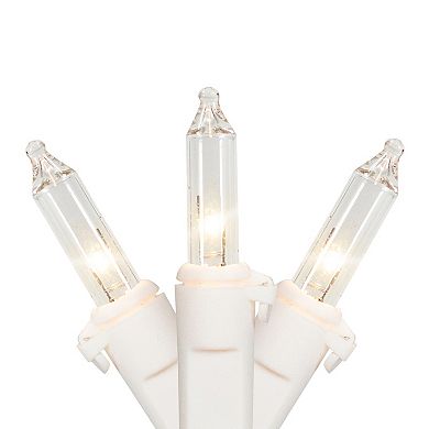 100-Count Clear Mini Christmas Light Set 20.25ft White Wire