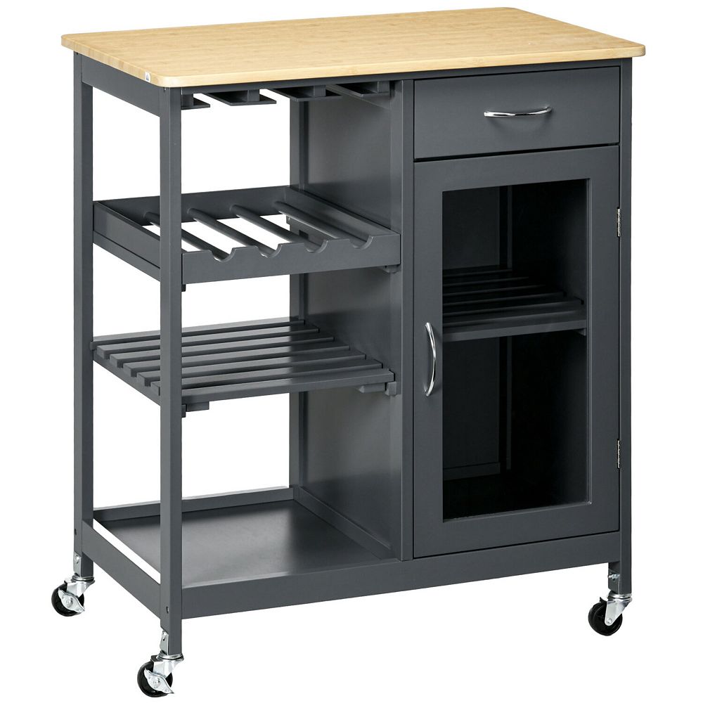 HOMCOM Utility Kitchen Cart - Grey
